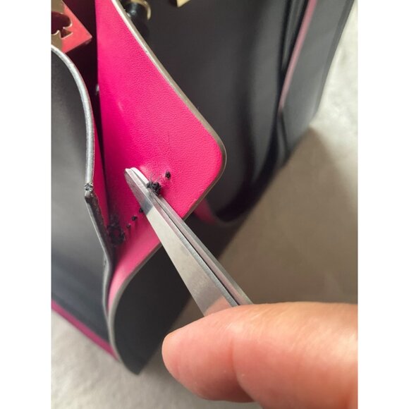 Kate Spade Arbour Hill Kyra Sweetheart Crossbody Hand Bag Black Pink Leather*Rea - Picture 7 of 16